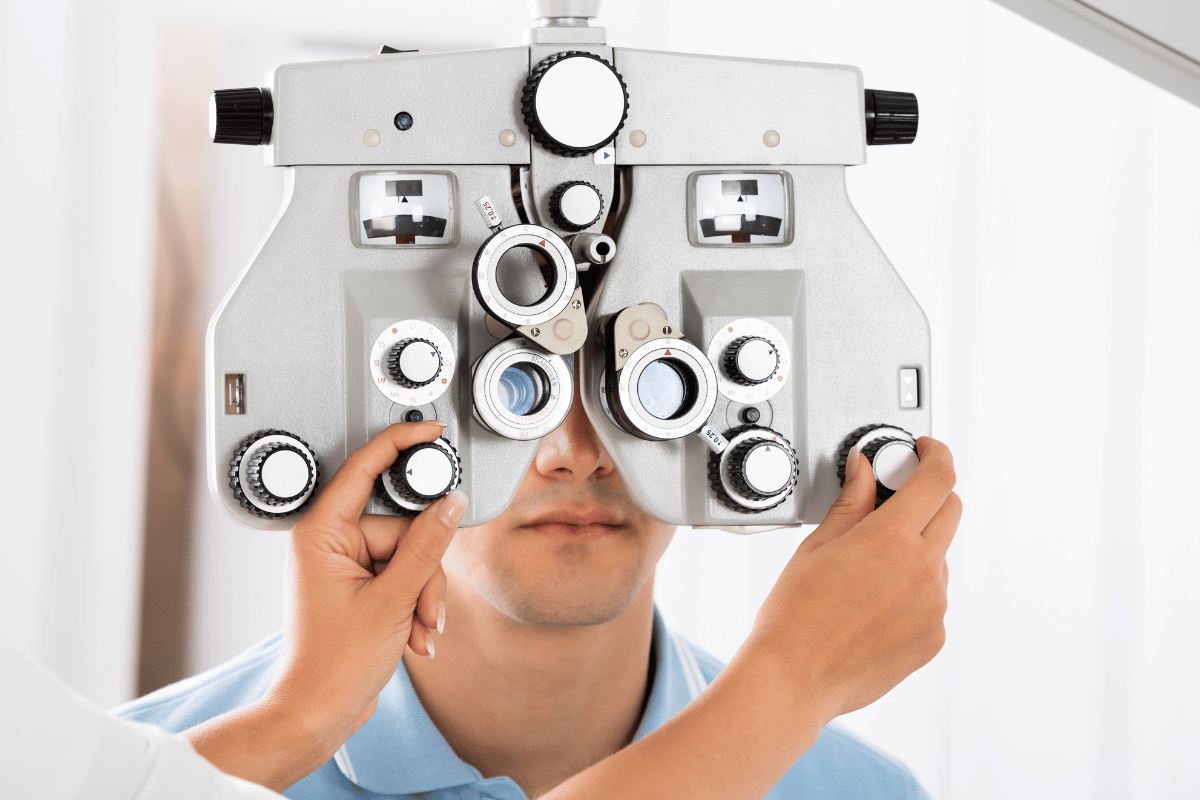 man getting an eye exam